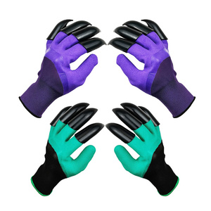 Wholesale Digging Planting Guantes Garden Safety Waterproof Latex Nitrile Foam Work Gardening Gloves Men With Claws