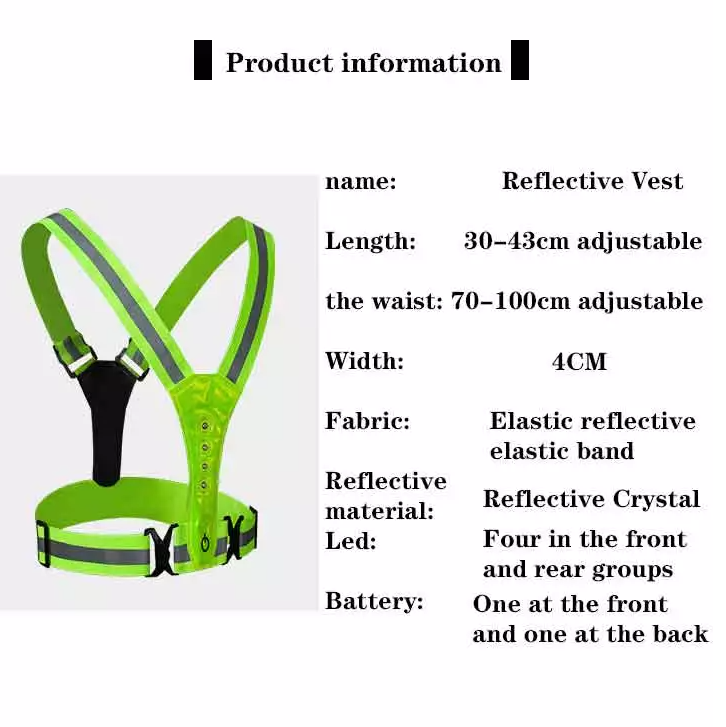 Wholesale Custom Logo High Visibility Polyester Security Jacket with LED Lights Hi Vis Vest Mesh Running Reflective Safety Vest