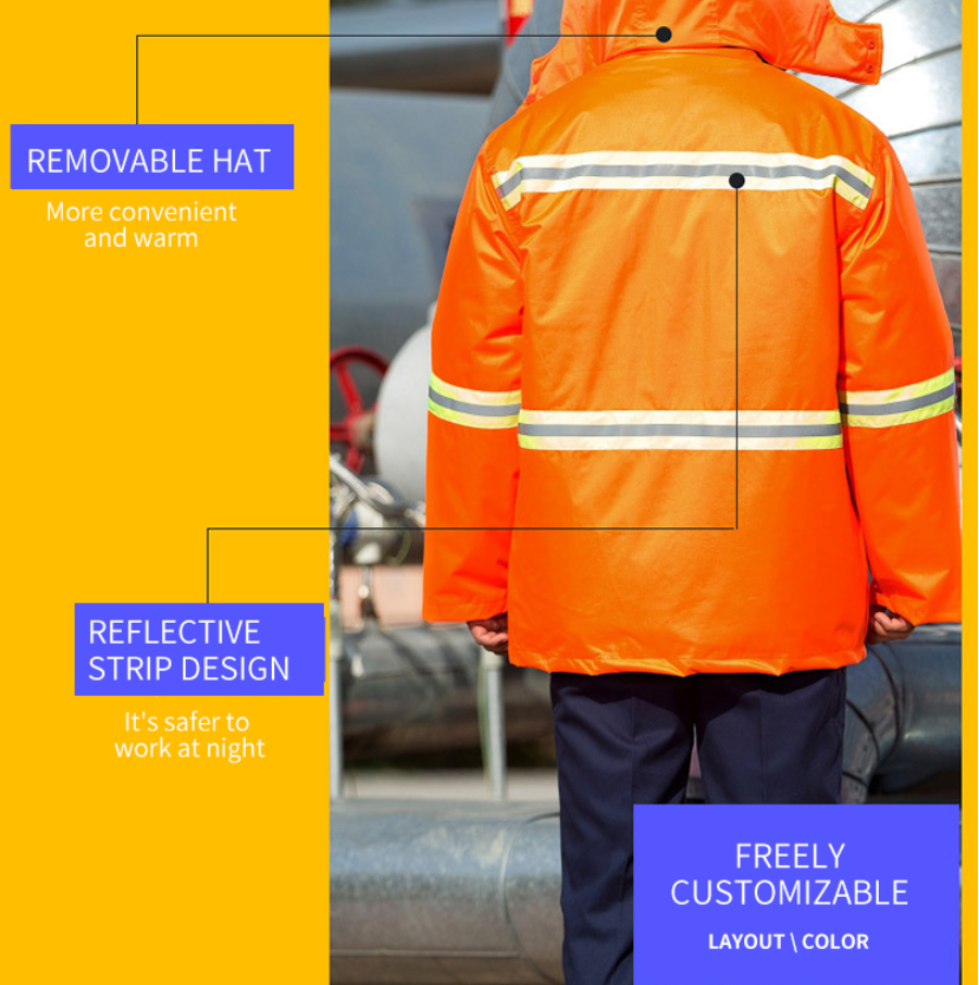 Factory Manufacture Winter Waterproof Warm Hi Vis Reflective Safety Clothing Road Traffic Safety Warning Reflector Jacket