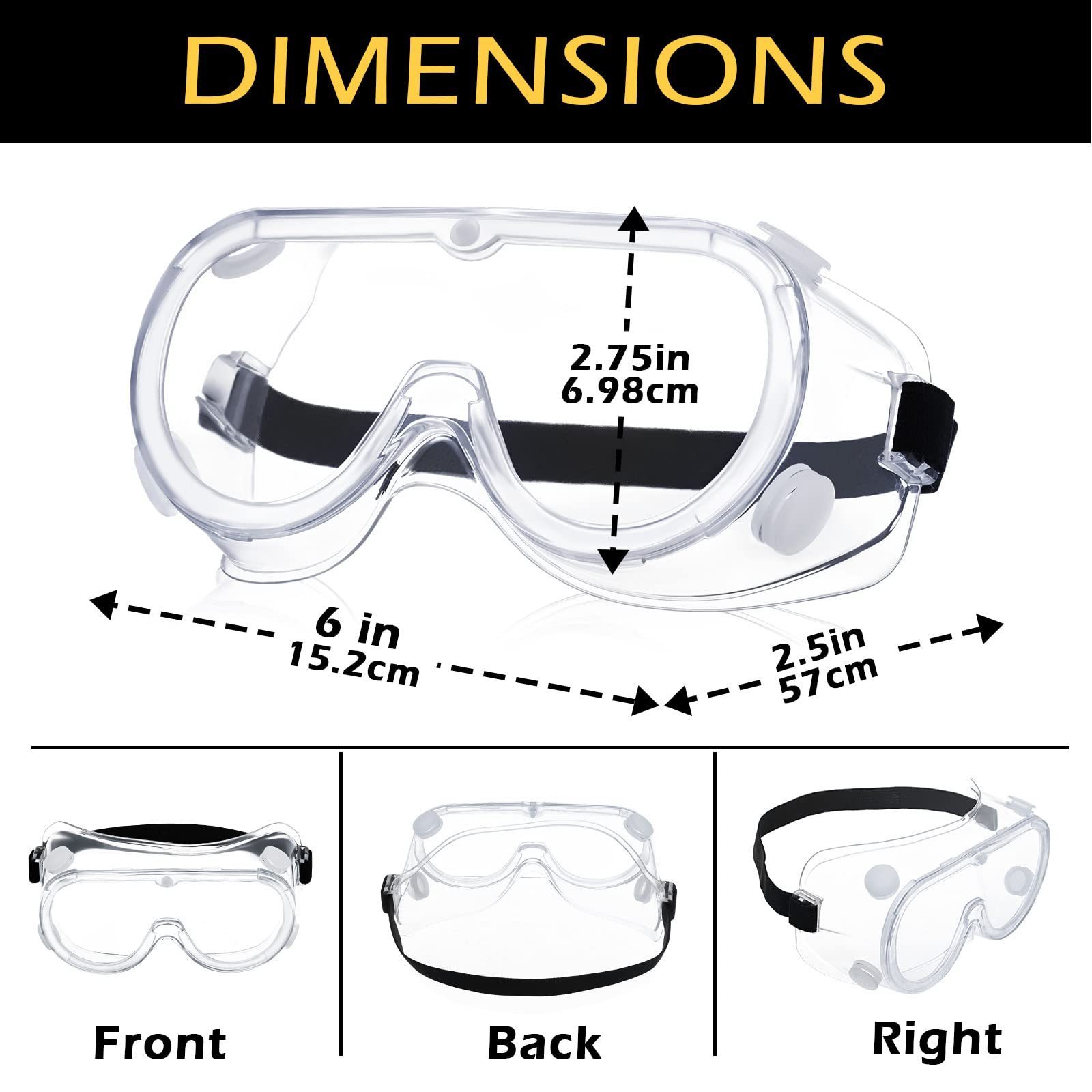 Hot Sale Anti-Fog & Scratch-Resistant Transparent Lens Work Safety Goggles Industrial Construction Dust Splash Eye Protection