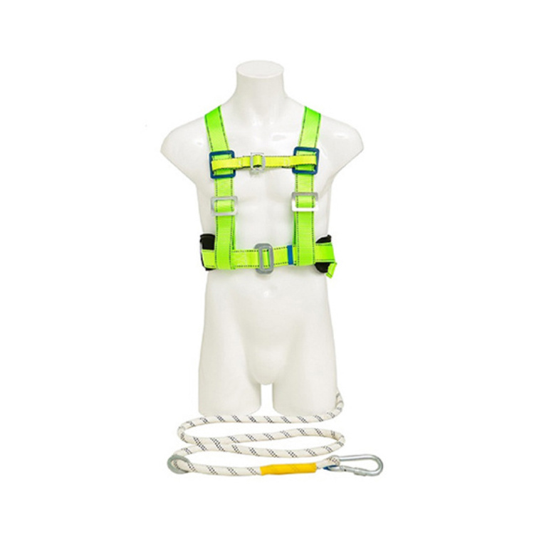 Five-Point High-Altitude Work Safety Harness Complete Body Fall Protection with Double Hook and Full Safety Rope Set