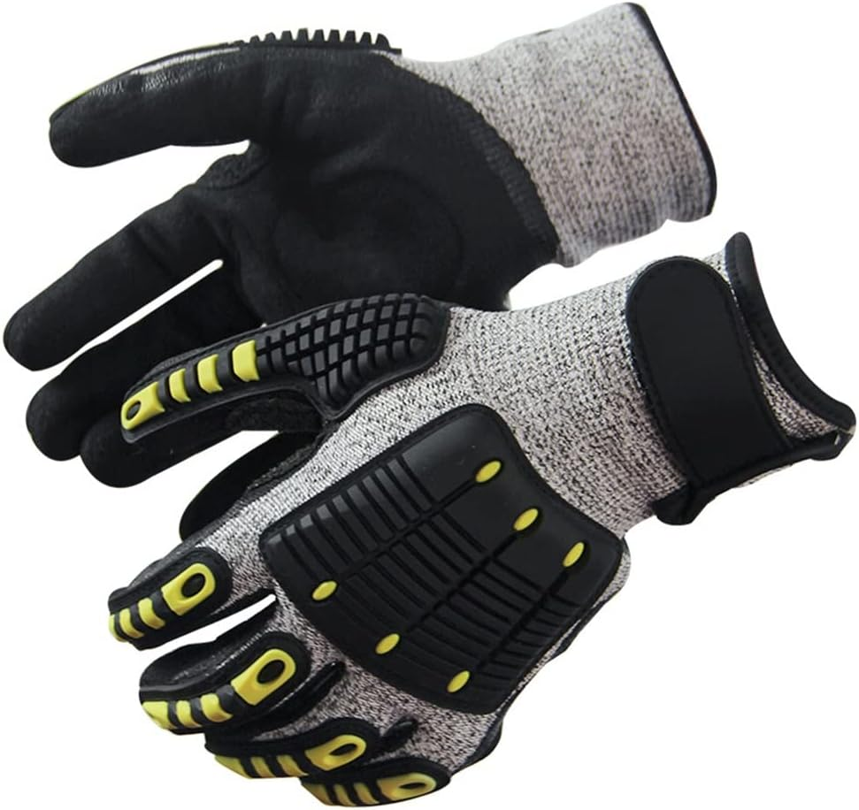 OEM PPE Safety Gloves with Anti-Collision High Impact Resistant Work Gloves Knitted TPE and Nitrile/Rubber/TPR Materials