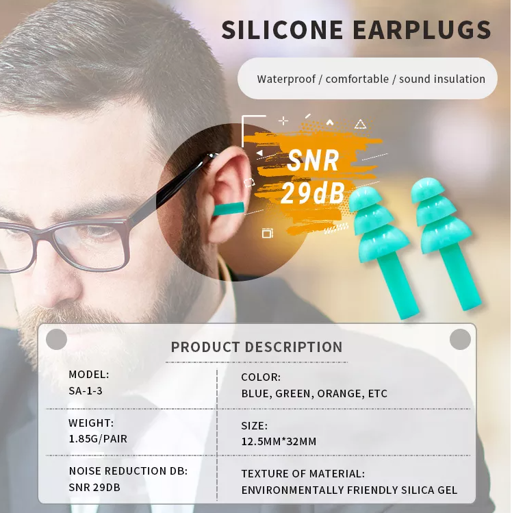 Custom Safety Silicone Earplugs Full Noise Cancelling Circle Ear Gauges with Sound Blocking Feature