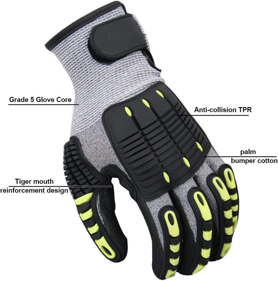 OEM PPE Safety Gloves with Anti-Collision High Impact Resistant Work Gloves Knitted TPE and Nitrile/Rubber/TPR Materials