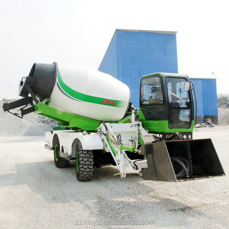 small concrete mixer self loading cement mixer truck with drum