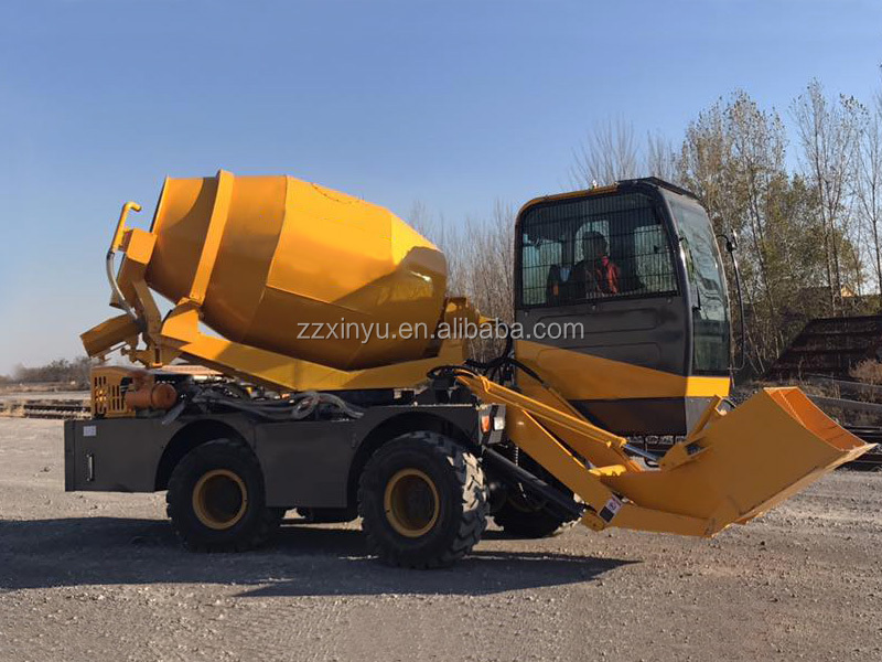 Automatic feeding 3.5m3 concrete mixer truck self loading cement mixing machine