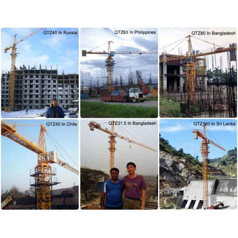 QTZ200 Model types construction hoist flat-top tower crane of sale