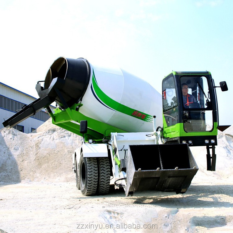 High efficiency self loading mixer truck 1.2 m3 4X4 diesel self loading concrete mixer truck used in cement mixing