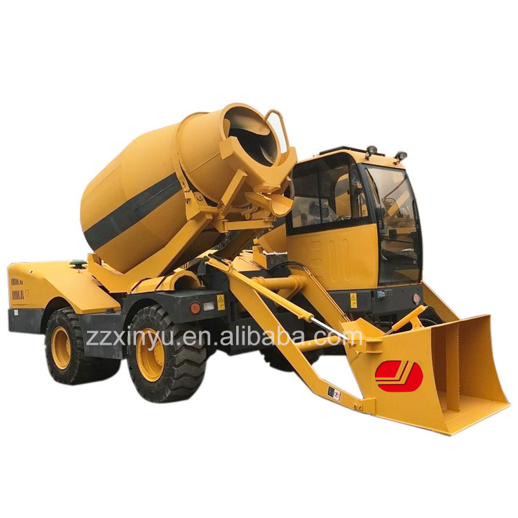 Automatic feeding 3.5m3 concrete mixer truck self loading cement mixing machine