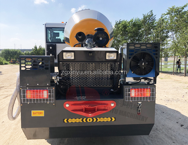 Concrete mixer truck 270 degree rotation self loading concrete mixer truck with 3.5 cubic tank