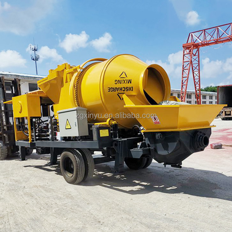 Construction Diesel C3 Concrete Mixer with Pump Home Provided Philippines Electric Engine Power Cement Pumping Machine 2 Years