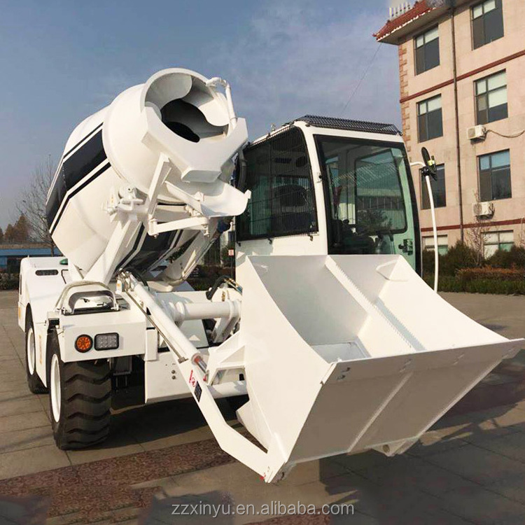 Automatic feeding mixing system 2.4M3 Small Self Loading Concrete Mixer Truck