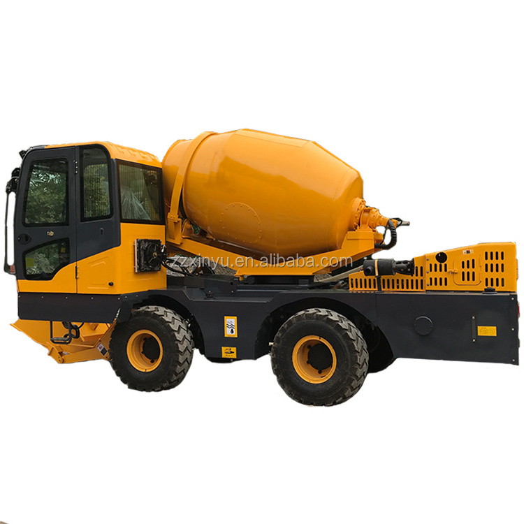 Automatic feeding 3.5m3 concrete mixer truck self loading cement mixing machine