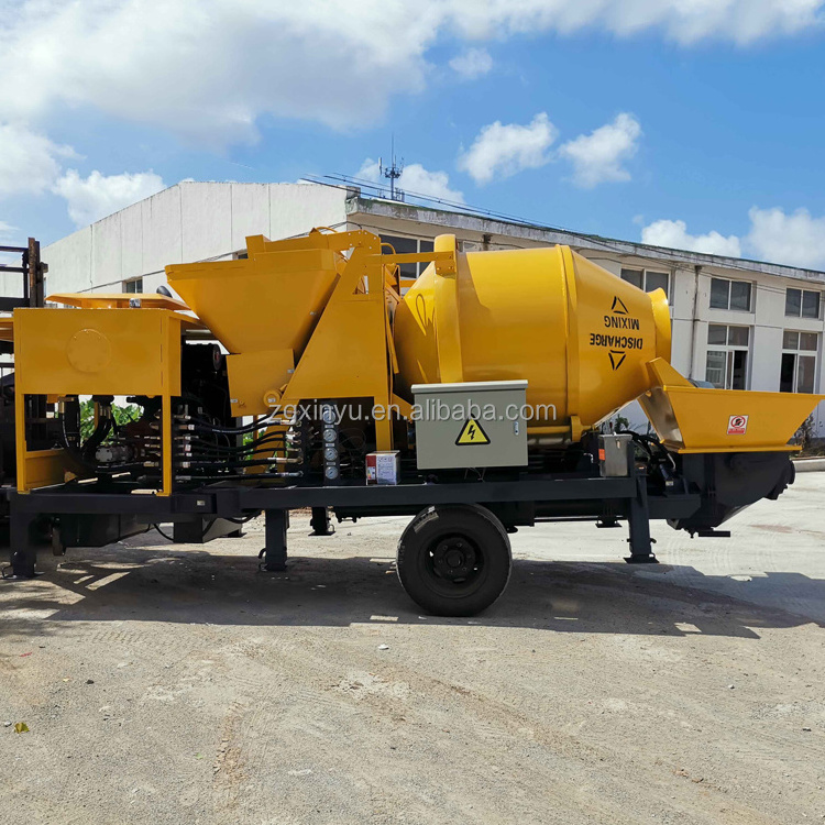 Construction Diesel C3 Concrete Mixer with Pump Home Provided Philippines Electric Engine Power Cement Pumping Machine 2 Years