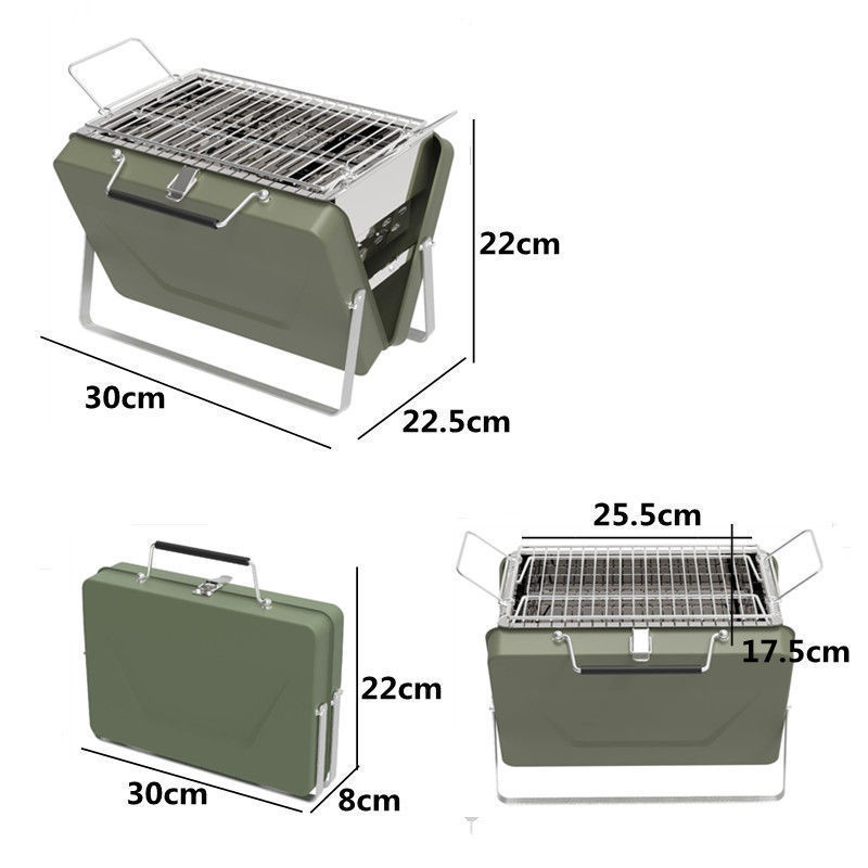 Portable Barbeque Camping Grill & BBQ Utensils Outdoor Foldable Small Steel Charcoal Stainless BBQ Grill