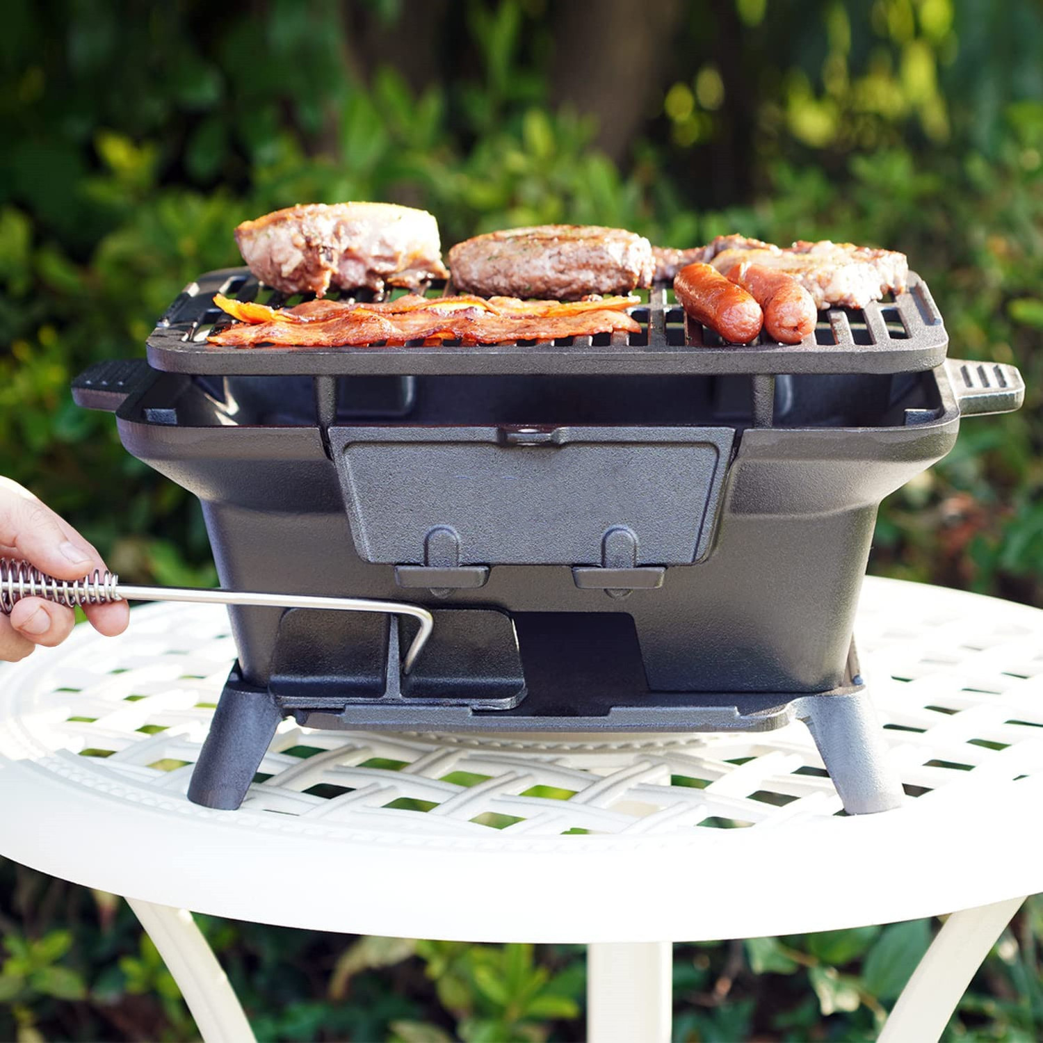 Japanese Style Pre-Seasoned Table Grill Cast Iron Small Japanese Charcoal Bbq Grill Yakitori BBQ Charcoal Hibachi Grill