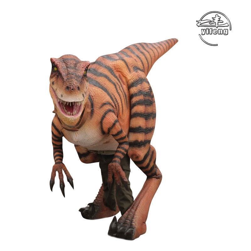 Realistic velociraptor dinosaur costume life-size walking dinosaur costume for sale