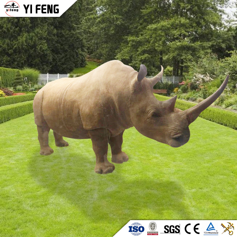 Theme park Life size animatronic rhinoceros realistic animatronic animal model for sale