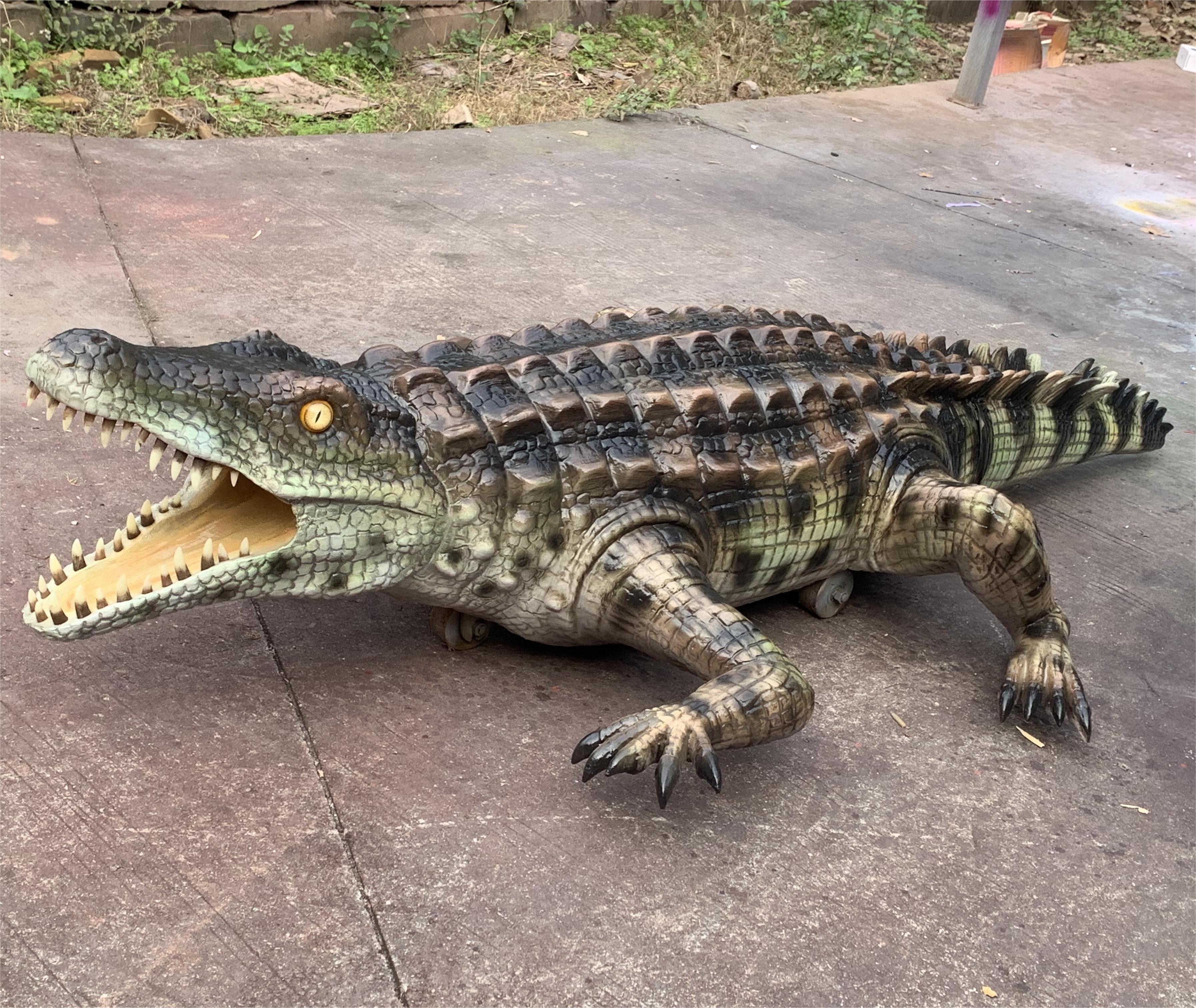 life size waterproof walking animatronic crocodile model for theme park