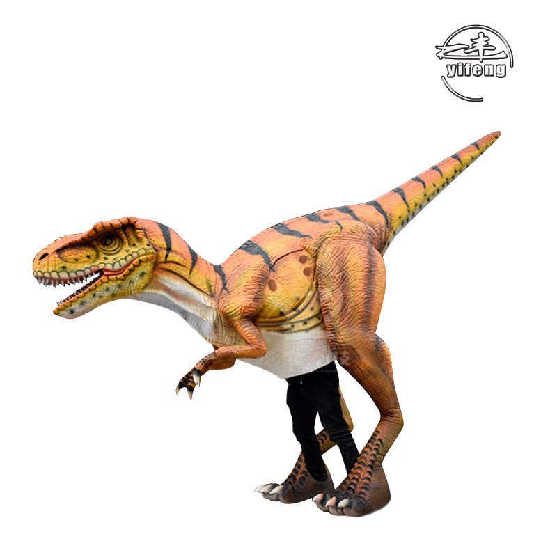 Realistic velociraptor dinosaur costume life-size walking dinosaur costume for sale