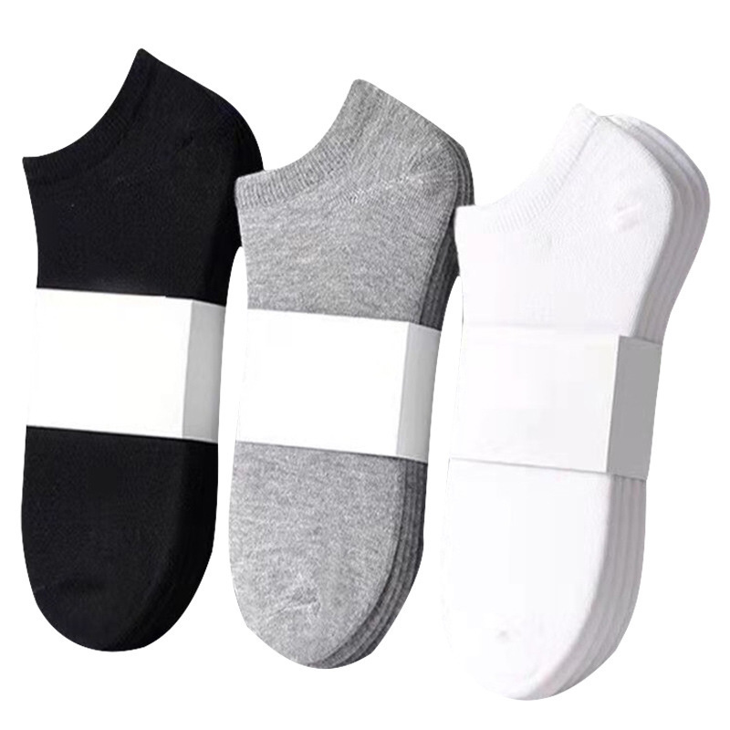 Four seasons solid color men's short tube boat socks invisible socks disposable socks