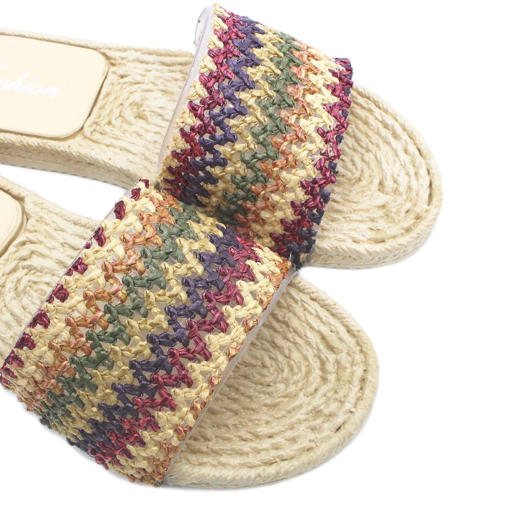 Summer new Bohemian style imitation grass woven fashion everything beach straw rope sandals