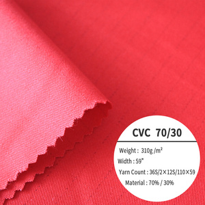 CVC 70% Cotton 30% Polyester Fire Proof Fabric For Workwear