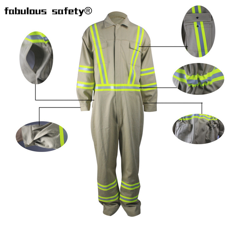 Nfpa 2112 Fire Retardant Summer Poly Cotton Ppe Protective Proban Fr Coverall For Men