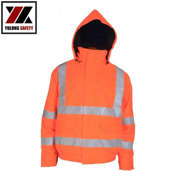 Wholesale EN20471 Orange High Visibility Safety Jacket For Worker