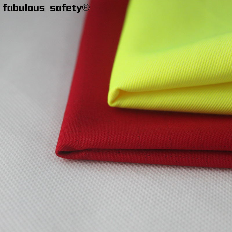 Wholesale 60 Polyester 40 Cotton Woven Fluorescent Interweave Fabric For High Visibility Garment