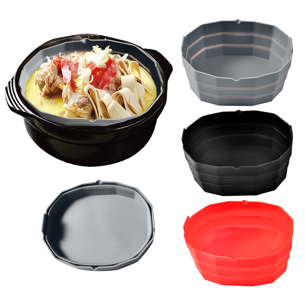 2024 Instock Hot Selling Reusable Kitchenware Slow Cooker Collapsable 4.5QT-6QT-7QT-8QT Silicone insert fit for crockpot