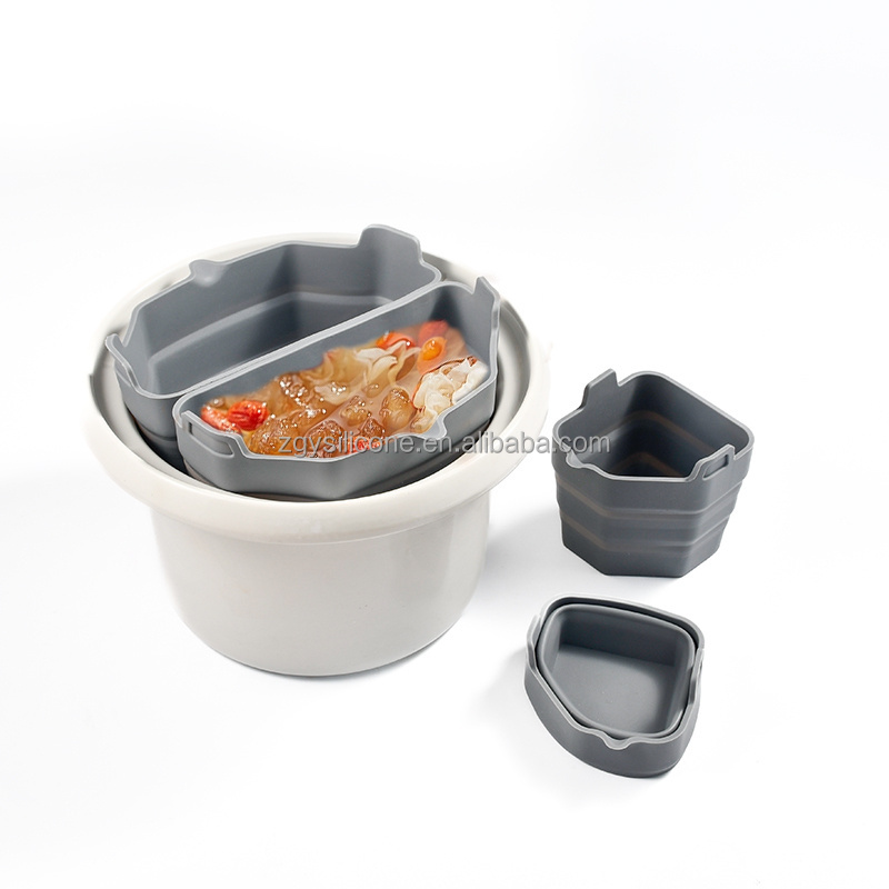 Customized High Performance Slow Cooker Collapsible Cooker Divider Liner 4.5QT-6QT-7QT-8QT Silicone Insert Fit For Crockpot