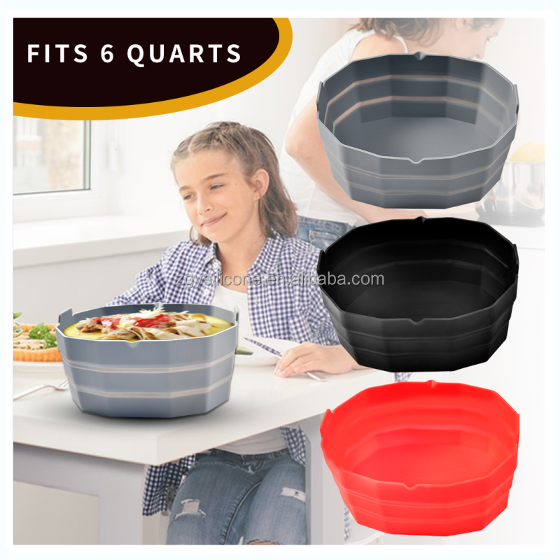 Customized High Performance Slow Cooker Collapsible Cooker Divider Liner 4.5QT-6QT-7QT-8QT Silicone Insert Fit For Crockpot