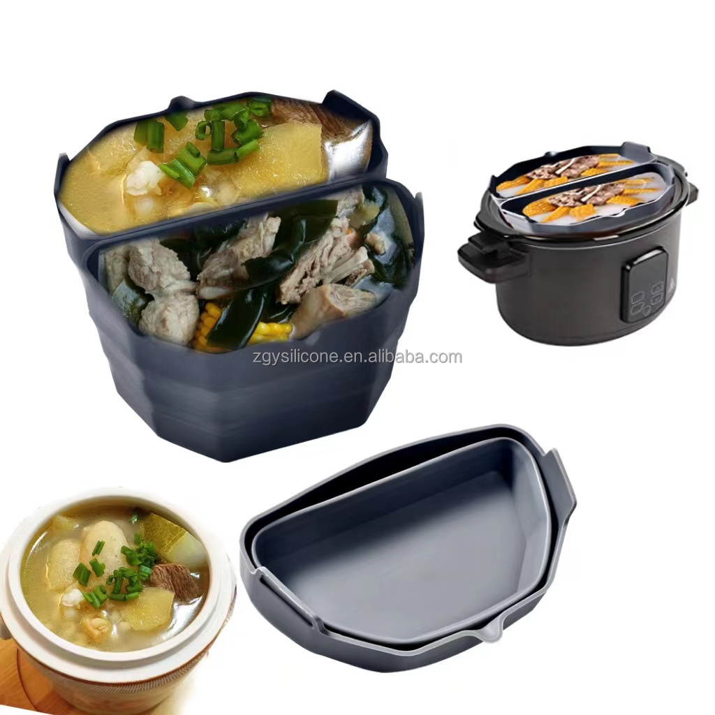 Customized High Performance Slow Cooker Collapsible Cooker Divider Liner 4.5QT-6QT-7QT-8QT Silicone Insert Fit For Crockpot