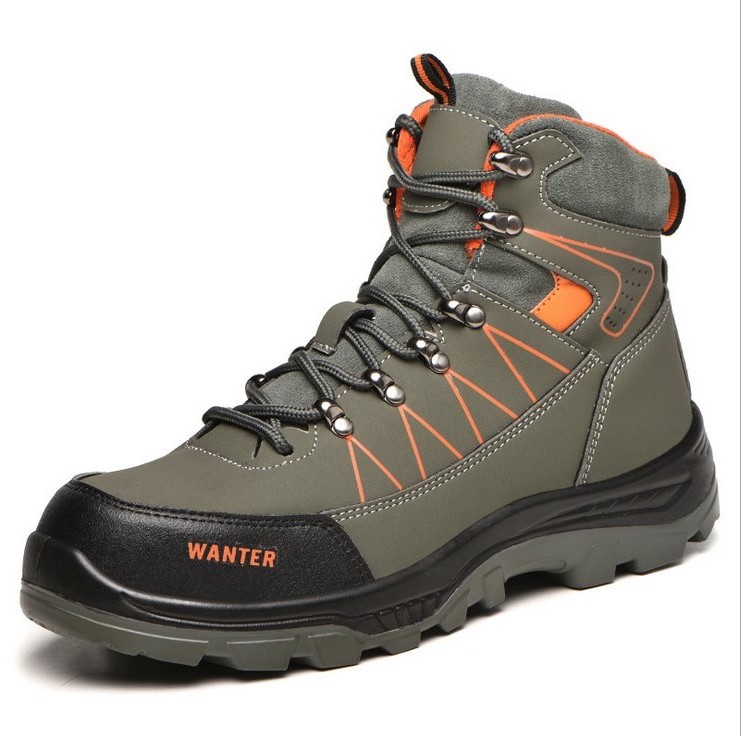 Winter high cut slip resistant high cut steel toe insert safety shoes security boots, Genuine Leather Men Safety Shoes