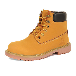 SAFETYLEADERS light weight leather work boots,fashionable men yellow safety boots