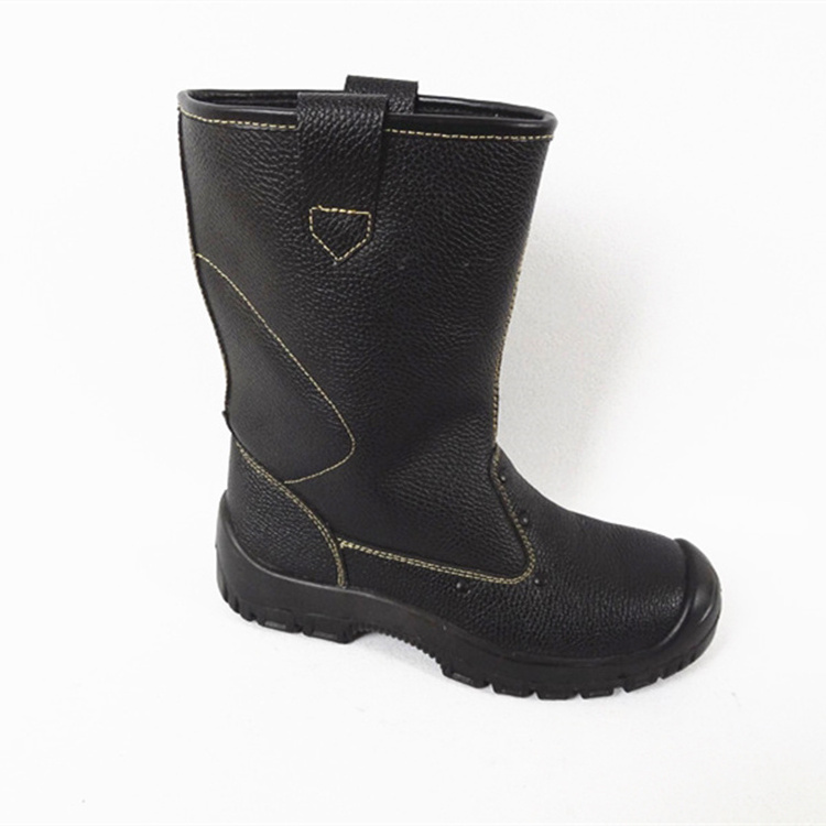 Waterproof leather boots with pu injection outsole steel toe cop  safety rigger boots