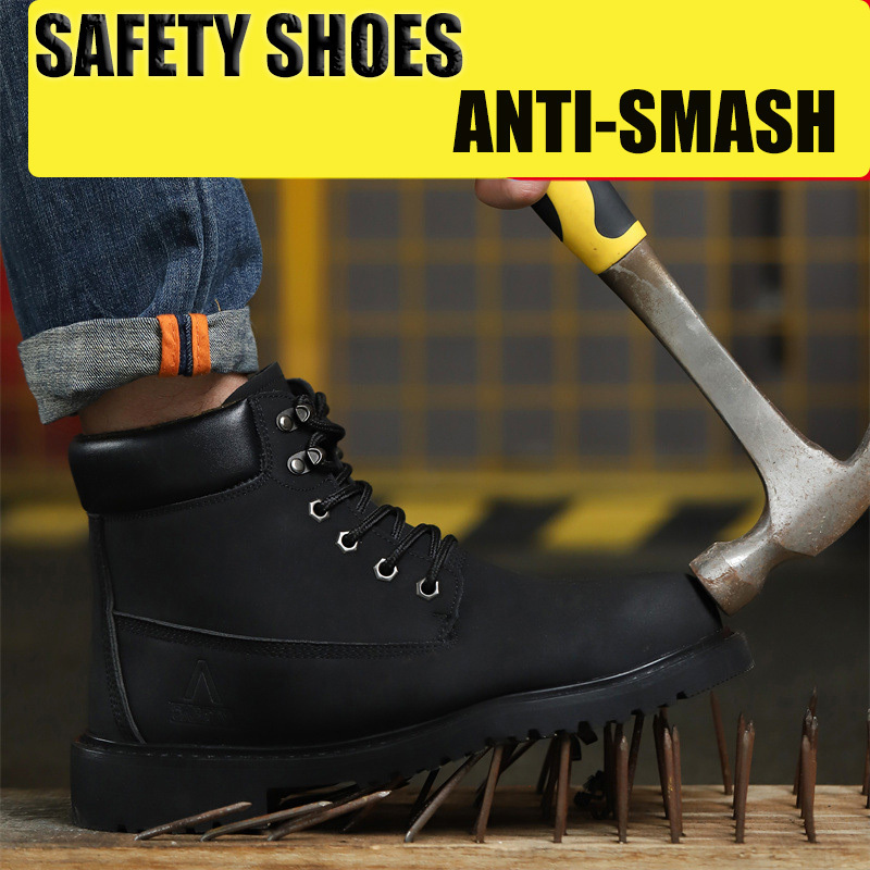 SAFETYLEADERS light weight leather work boots,fashionable men yellow safety boots