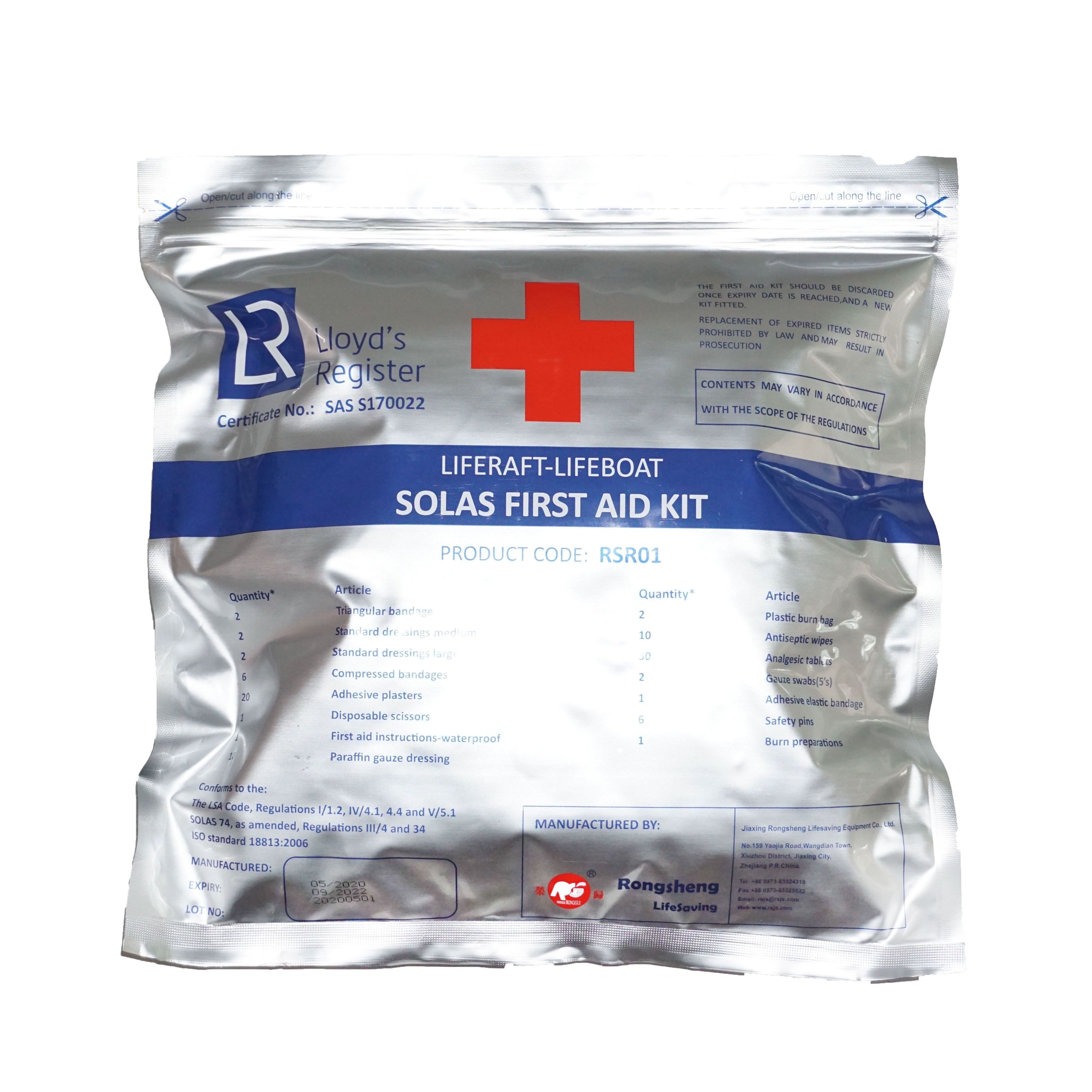 SOLAS First aid kit for liferaft and lifeboat