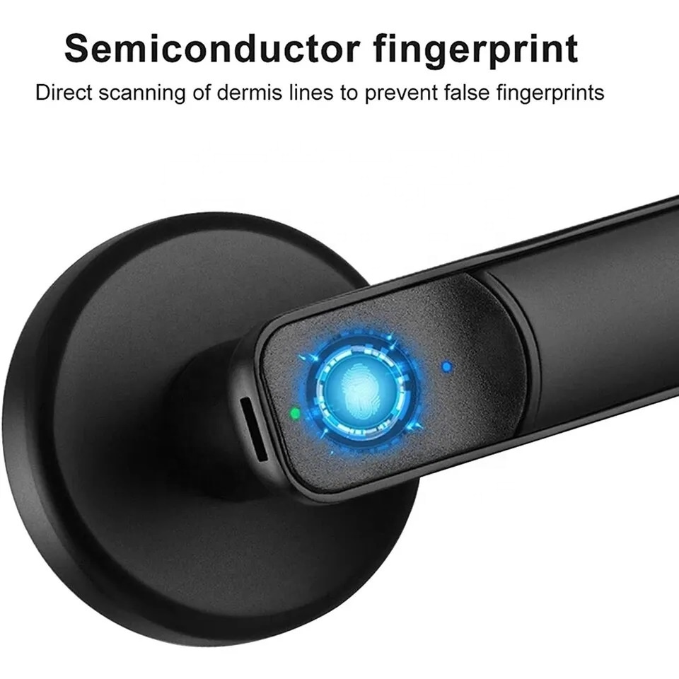 Fingerprint Door Lock Handle Usb Rechargeable Anti Theft Biometric Keyless Security Entry