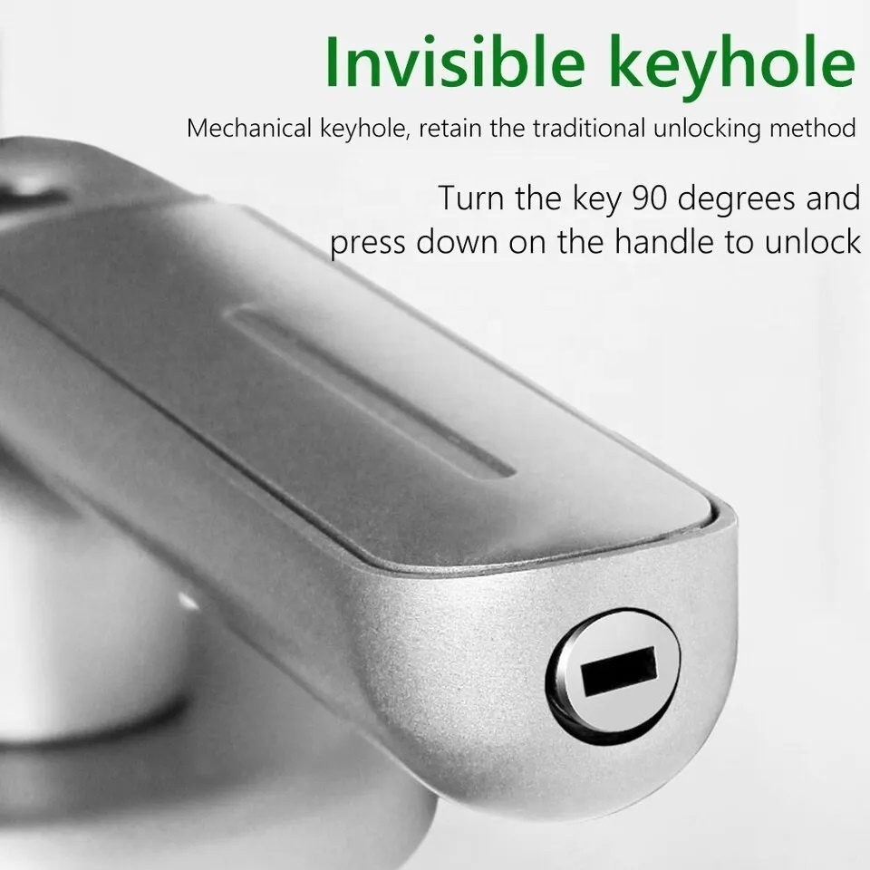 Fingerprint Door Lock Handle Usb Rechargeable Anti Theft Biometric Keyless Security Entry