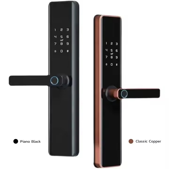 Wifi Remote App Biometric Fingerprint Password Security Hotel Wooden smart Door Lock