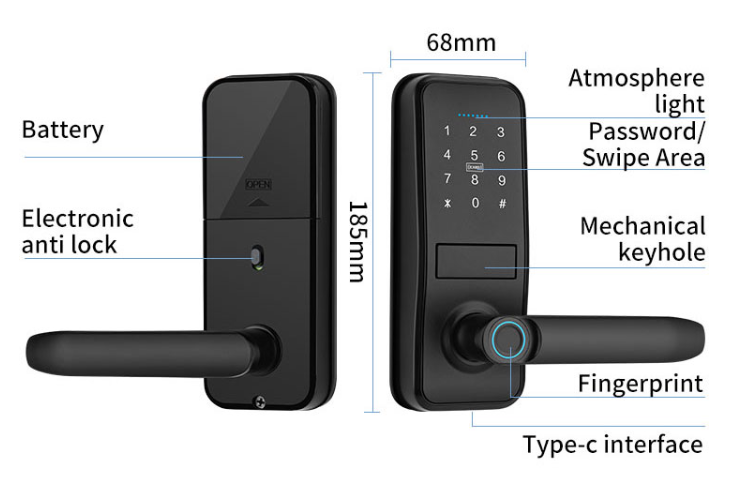 Home Canada America Front Door Electronic Keypad Locks Deadbolt Keyless Entry Door Locks