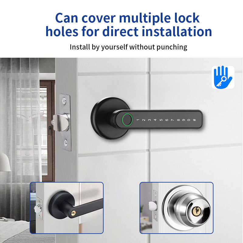 Smart door Lock Fingerprint Password Electric Digital Lock Tuya Zinc Alloy Keyless Security Door Handle for Home