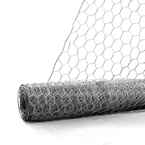 Fencer Wire 20 Gauge Chicken Wire Fence Galvanized Poultry Hexagonal Netting Crafting Chicken Coops Rabbit Rodent Cage, 1-Inch H