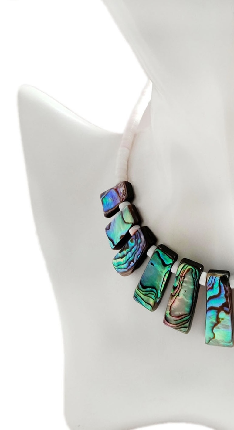 Abalone shell smooth sea shell beads Paua Necklace colour shell for making jewellery