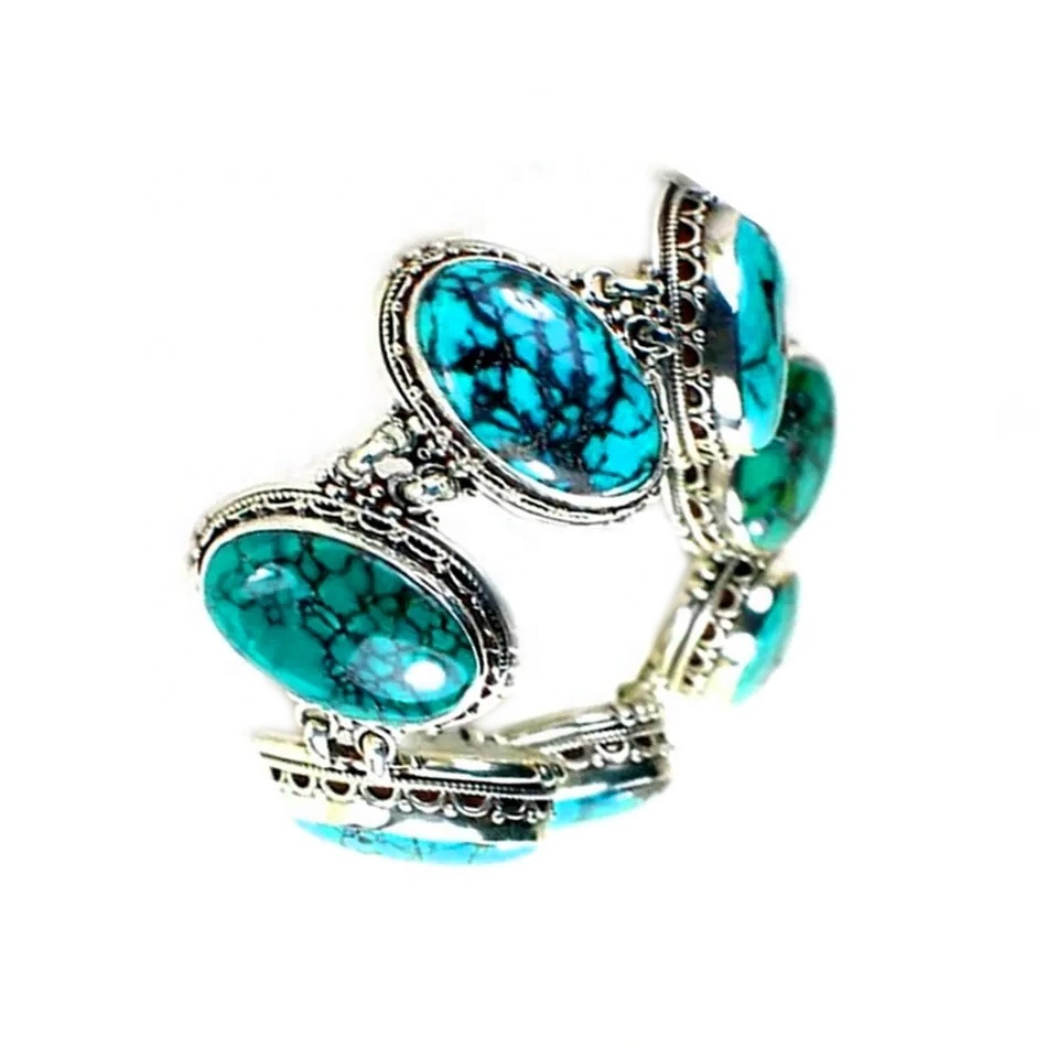 Turquoise and leather bangles jewellery Kingman turquoise sterling silver cuff bangles