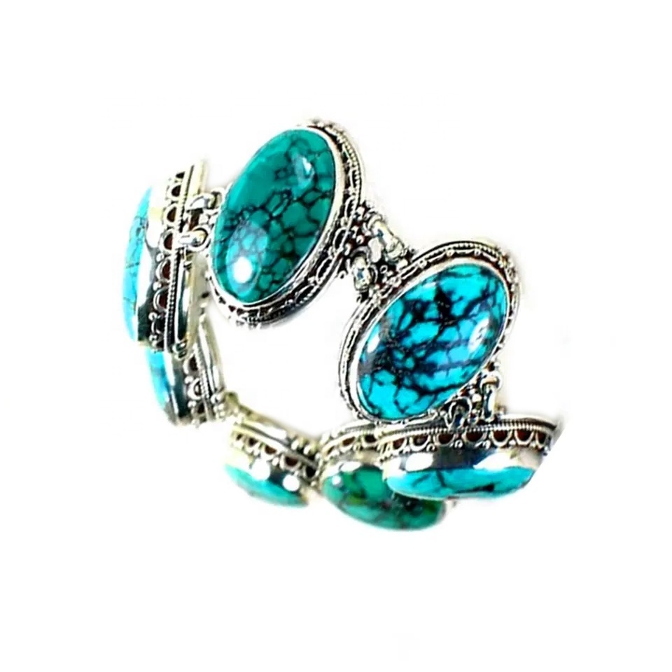 Turquoise and leather bangles jewellery Kingman turquoise sterling silver cuff bangles