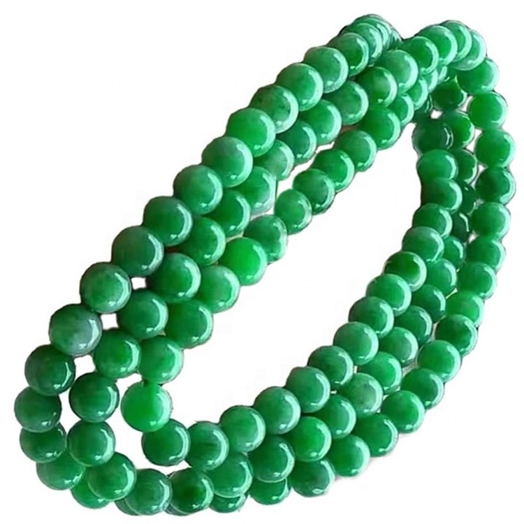 Stone jewelry Emerald round beads necklace