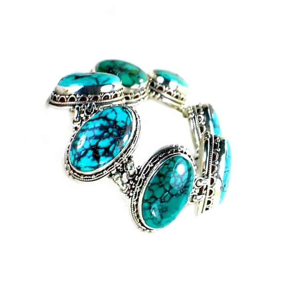 Turquoise and leather bangles jewellery Kingman turquoise sterling silver cuff bangles